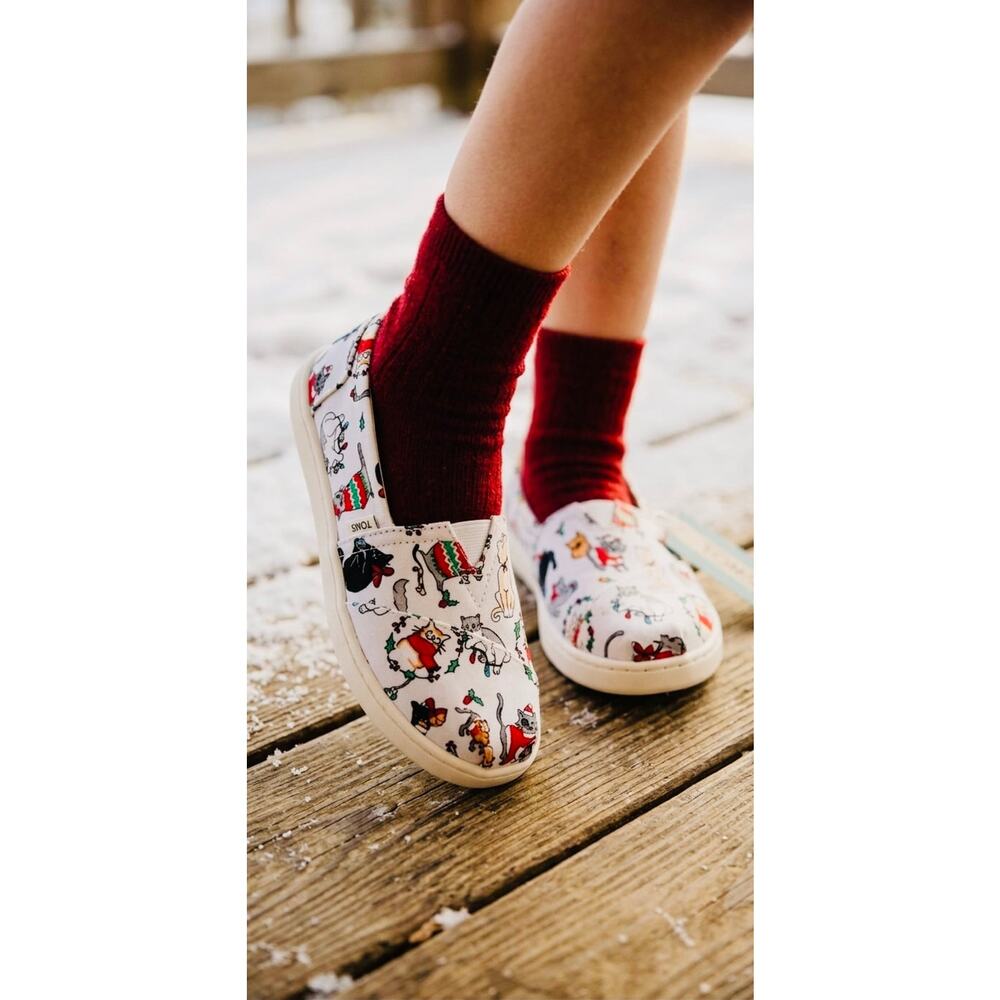 NIB❤️Toms Holidays Cats Sneaker Shoes sz1